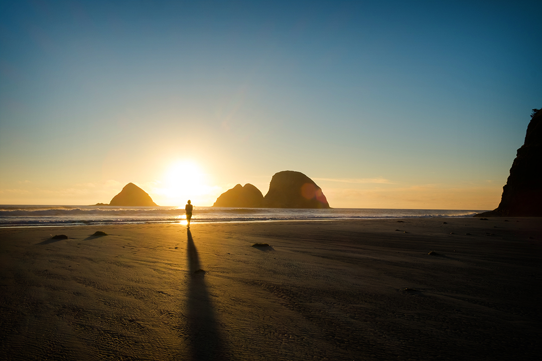 Photograph of sunset at Oceanside beach in Oregon