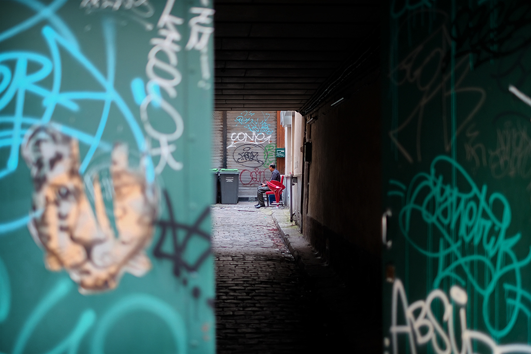 Morning street scene in Paris France